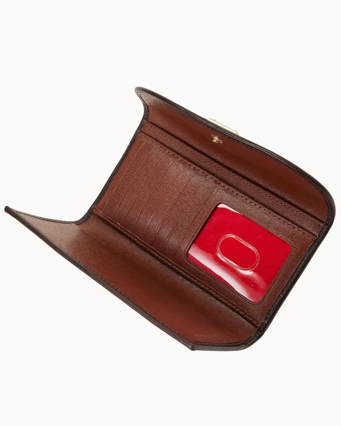 Saffiano Continental Clutch Amber Women Dooney and Bourke Wallets Saffiano Continental Clutch Amber Women Dooney and Bourke Wallets