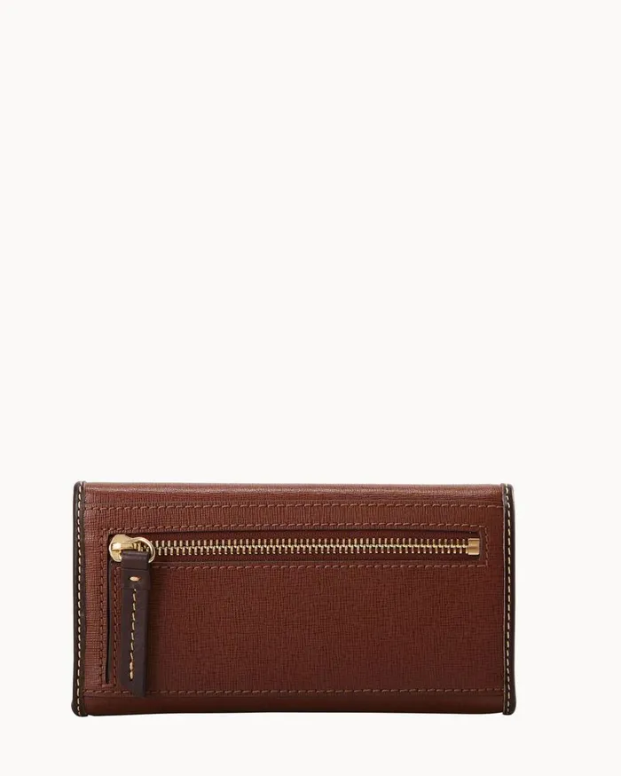 Saffiano Continental Clutch Amber Women Dooney and Bourke Wallets Saffiano Continental Clutch Amber Women Dooney and Bourke Wallets
