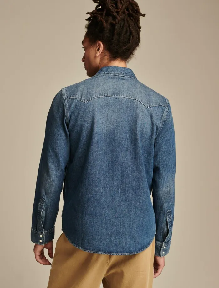 Sawtooth Denim Western Shirt Anchor Men Lucky Brand Shirts and Tops