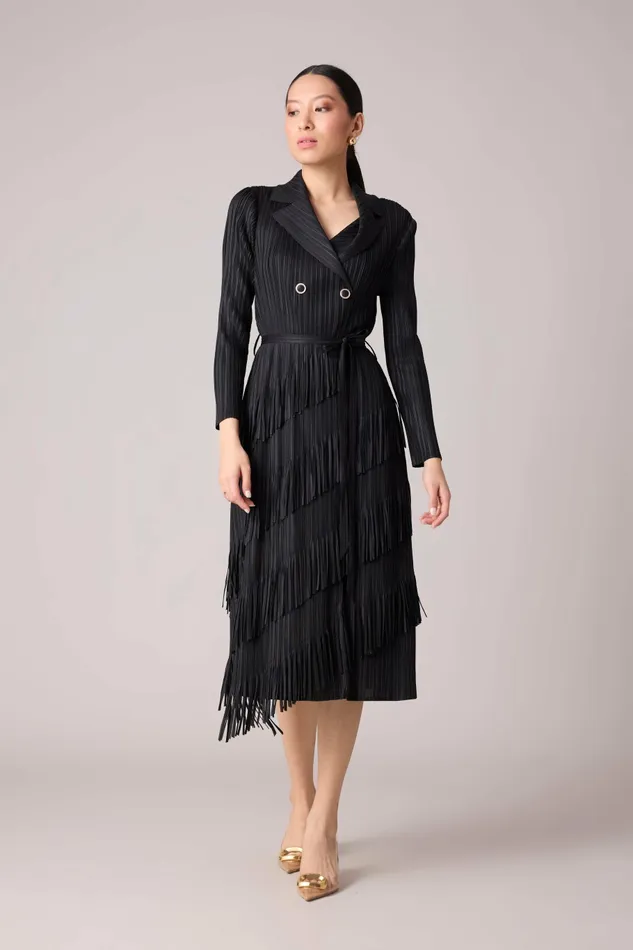 Scarlet Sage Dresses Camren Fringe Dress 8211 Black 8211 Women