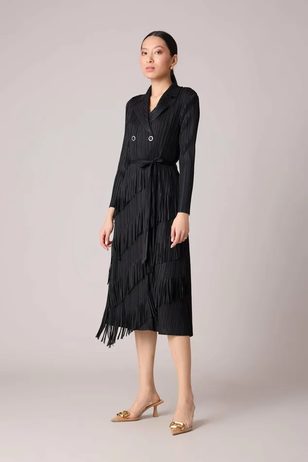 Scarlet Sage Dresses Camren Fringe Dress 8211 Black 8211 Women