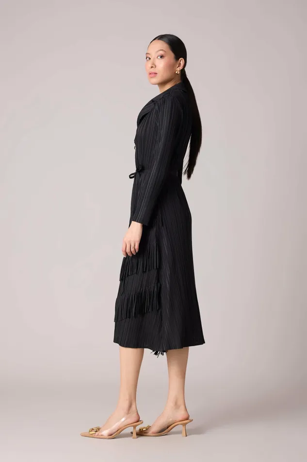Scarlet Sage Dresses Camren Fringe Dress 8211 Black 8211 Women