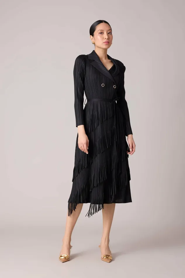 Scarlet Sage Dresses Camren Fringe Dress 8211 Black 8211 Women