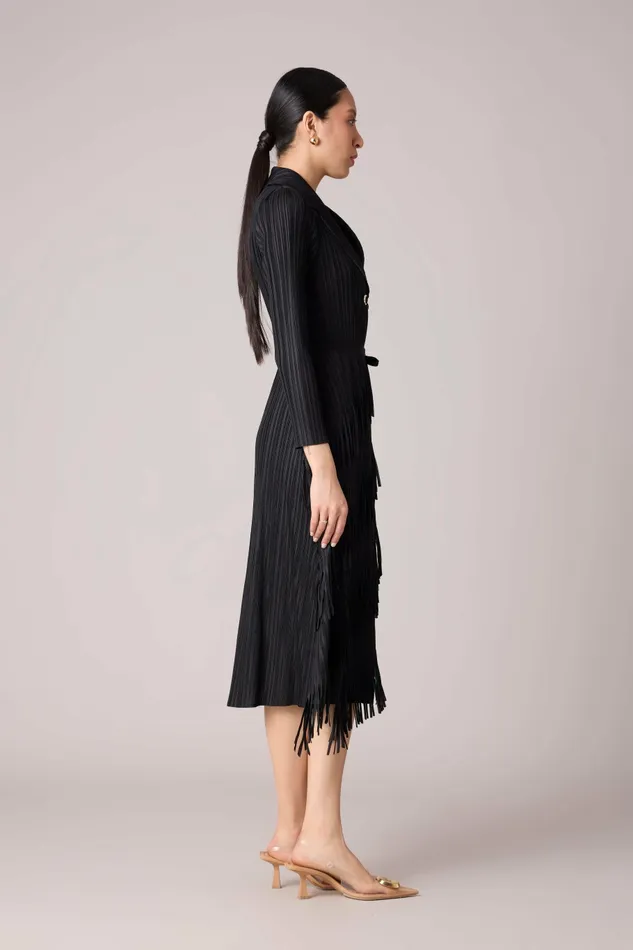 Scarlet Sage Dresses Camren Fringe Dress 8211 Black 8211 Women