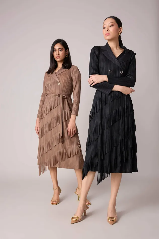 Scarlet Sage Dresses Camren Fringe Dress 8211 Black 8211 Women
