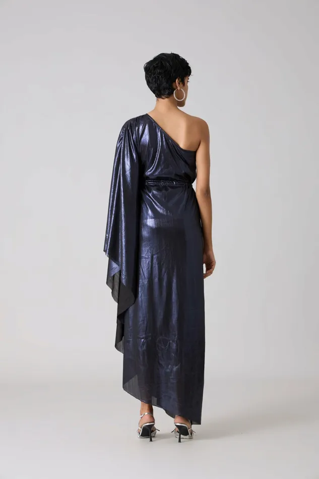 Scarlet Sage Dresses Keri Applique Dress 8211 Metallic Ink Blue 8211 Women