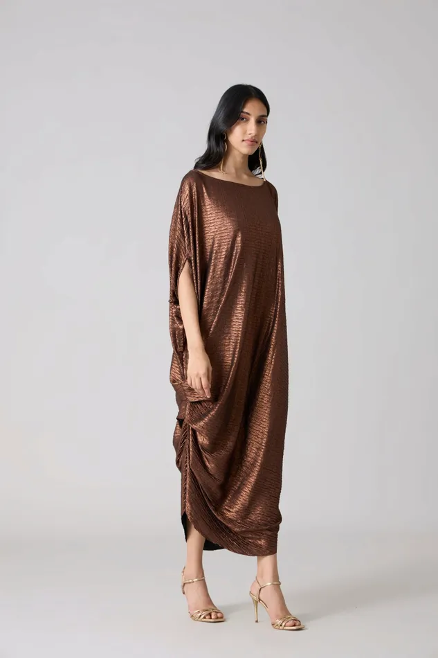 Scarlet Sage Dresses Ophelia Dress 8211 Chevron Copper 8211 Women