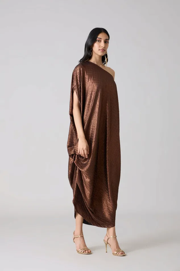 Scarlet Sage Dresses Ophelia Dress 8211 Chevron Copper 8211 Women