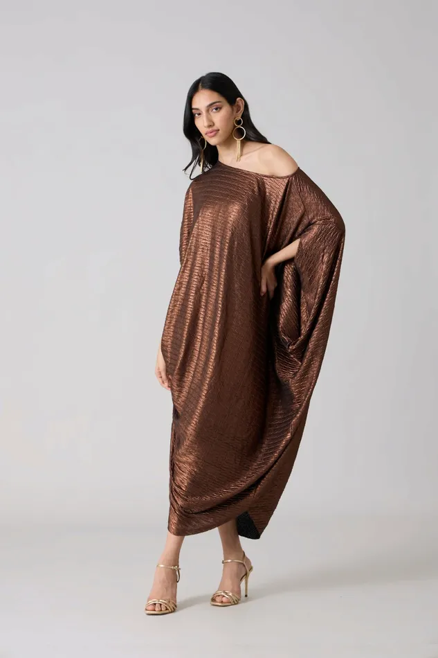 Scarlet Sage Dresses Ophelia Dress 8211 Chevron Copper 8211 Women