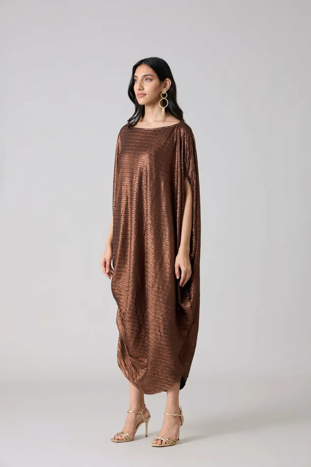 Scarlet Sage Dresses Ophelia Dress 8211 Chevron Copper 8211 Women