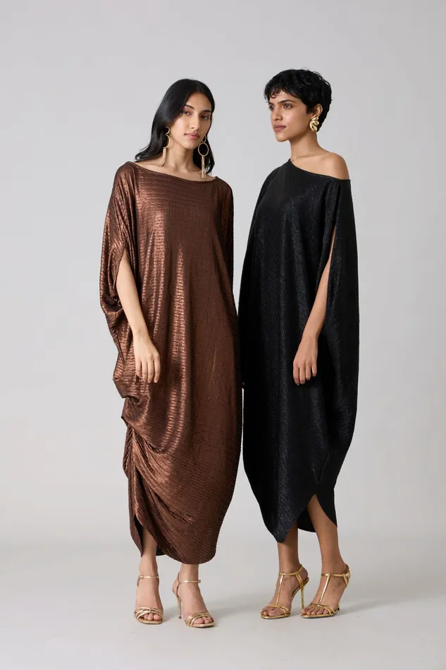 Scarlet Sage Dresses Ophelia Dress 8211 Chevron Copper 8211 Women