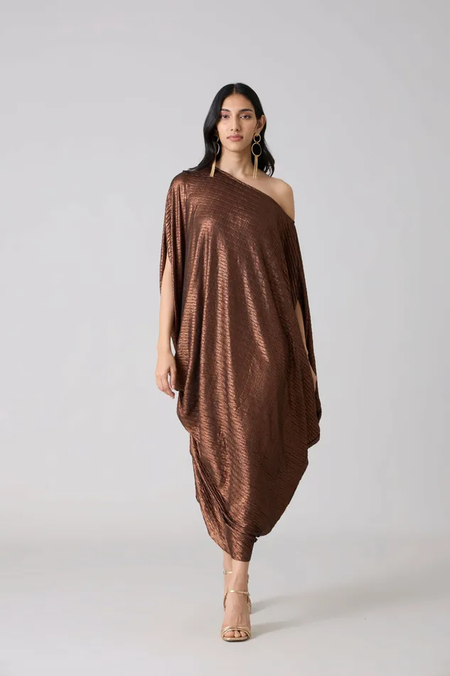 Scarlet Sage Dresses Ophelia Dress 8211 Chevron Copper 8211 Women
