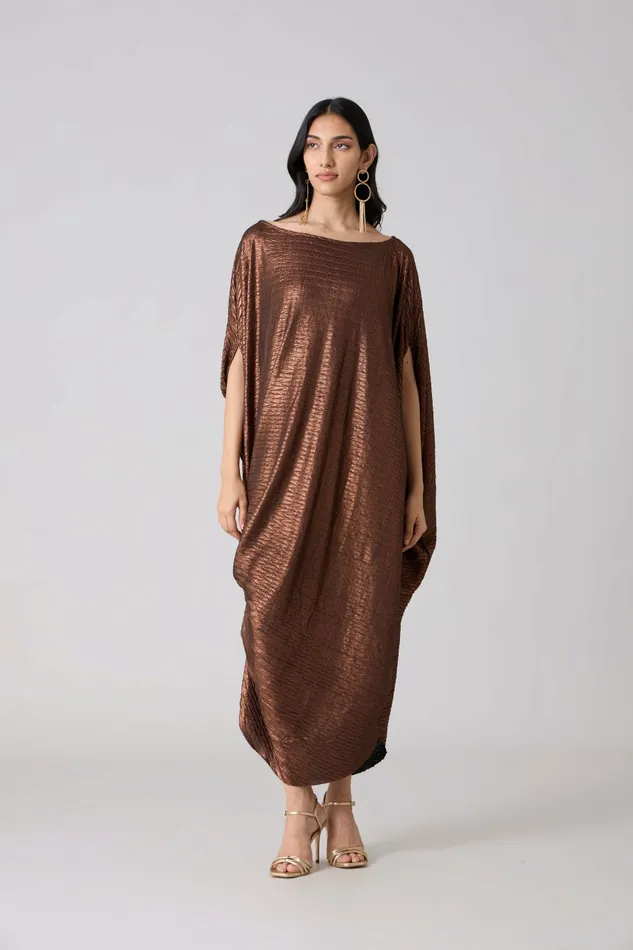 Scarlet Sage Dresses Ophelia Dress 8211 Chevron Copper 8211 Women