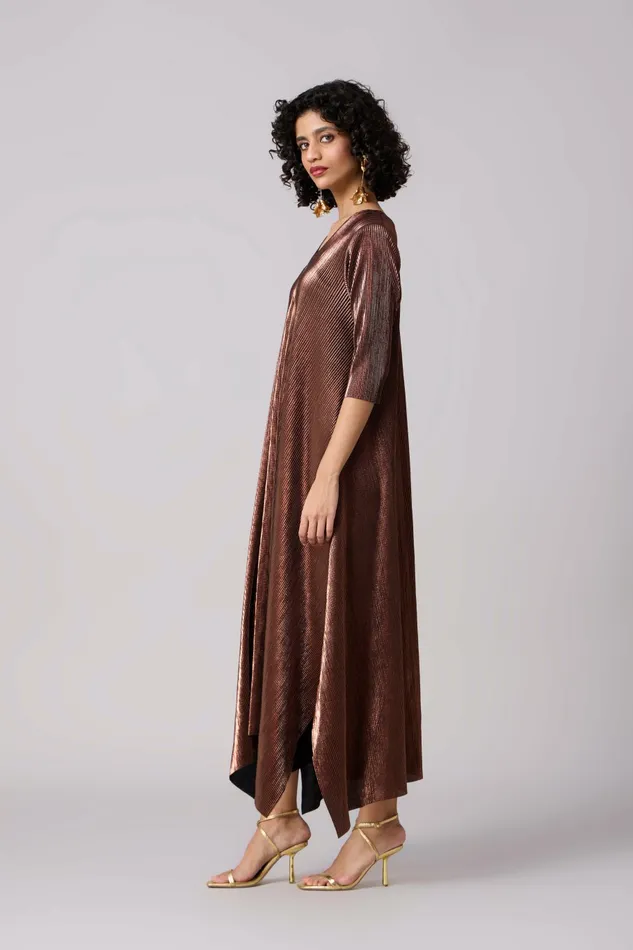 Scarlet Sage Dresses Zara Dress 8211 Micropleated Copper 8211 Women