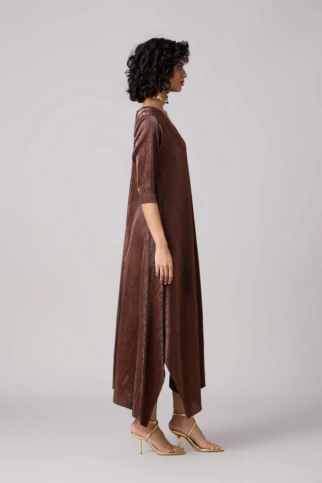 Scarlet Sage Dresses Zara Dress 8211 Micropleated Copper 8211 Women