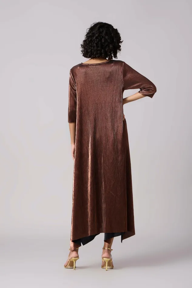 Scarlet Sage Dresses Zara Dress 8211 Micropleated Copper 8211 Women