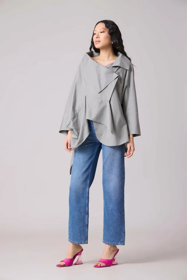 Scarlet Sage Tops Ayaka Shirt 8211 Storm Grey 8211 Women