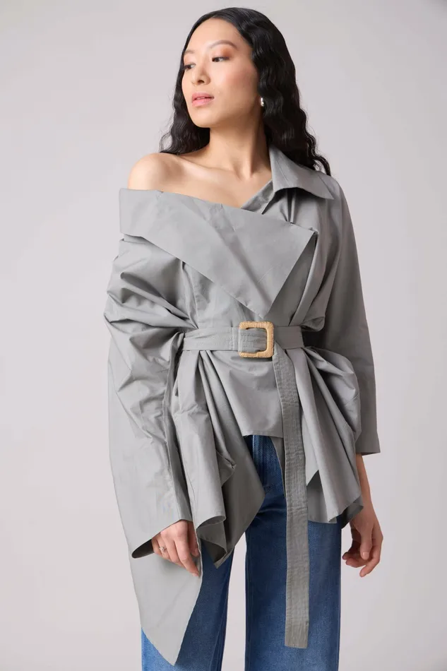 Scarlet Sage Tops Ayaka Shirt 8211 Storm Grey 8211 Women