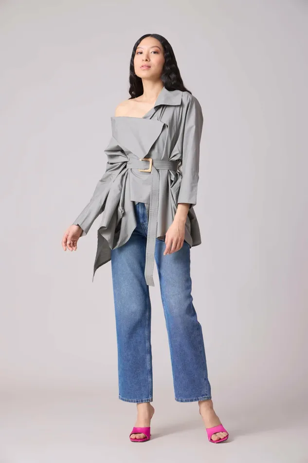 Scarlet Sage Tops Ayaka Shirt 8211 Storm Grey 8211 Women