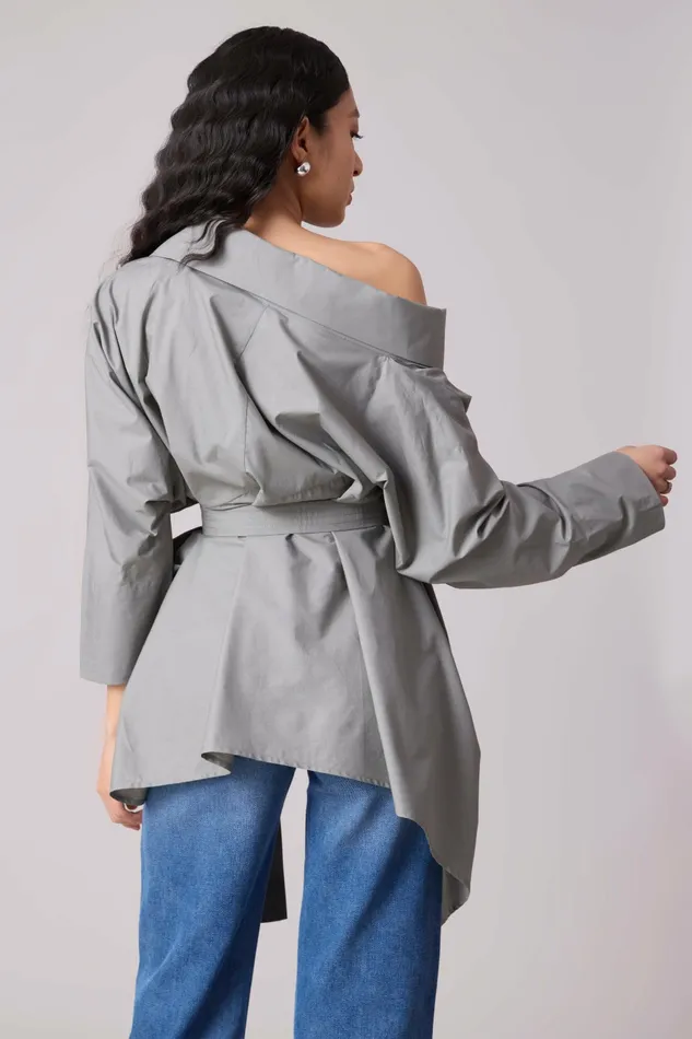 Scarlet Sage Tops Ayaka Shirt 8211 Storm Grey 8211 Women