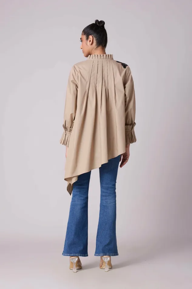 Scarlet Sage Tops Cove Applique Shirt 8211 Khaki 8211 Women