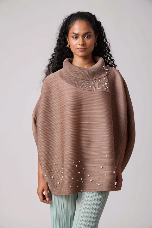 Scarlet Sage Tops Sloane Pearled Batwing Top 8211 Dark Taupe 8211 Women