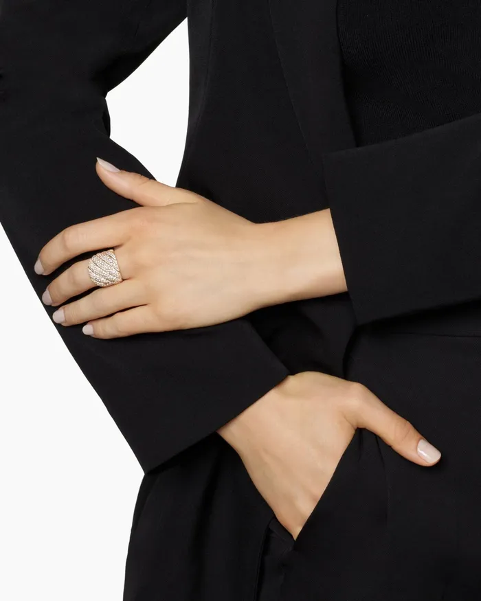 Sculpted Cable Ring In 18K Yellow Gold With Diamonds 20mm Women David Yurman Statement Sculpted Cable Ring In 18K Yellow Gold With Diamonds 20mm Women David Yurman Statement