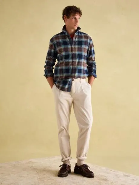 Shirts Men Joules Blue Soft Brushed Cotton Check Shirt
