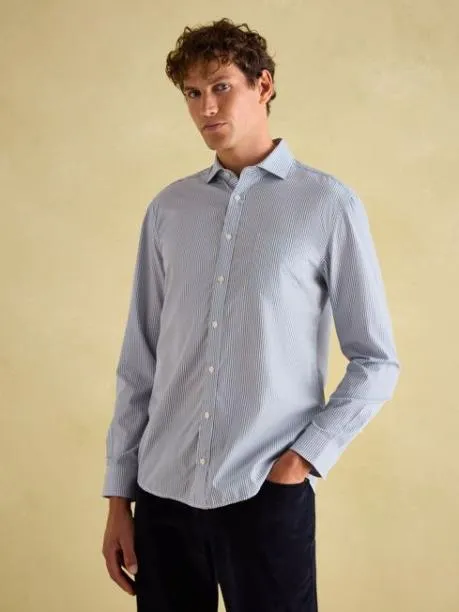 Shirts Men Joules Navy Stripe Cotton Shirt