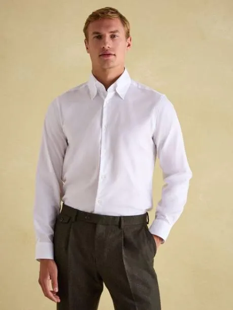Shirts Men Joules Next White Regular Fit Twill Single Cuff Oxford Shirt