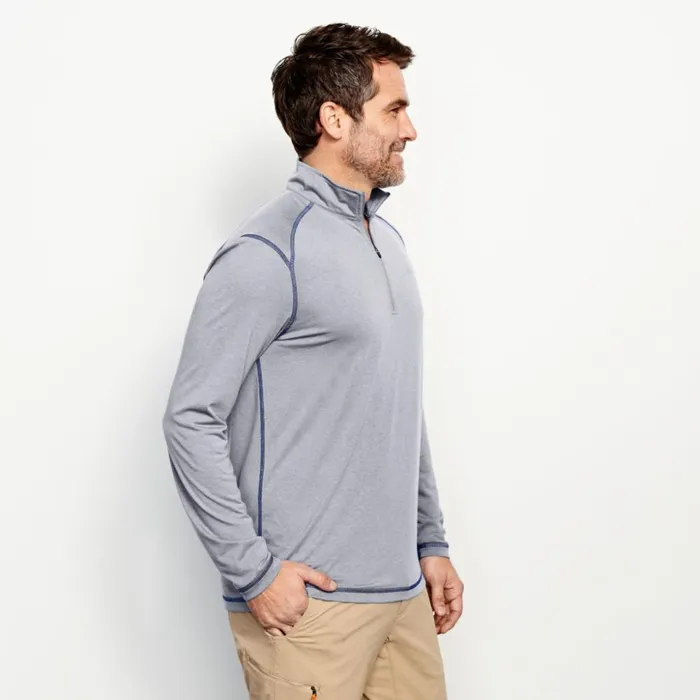 Shirts Men Orvis Drirelease QuarterZip Light Gray