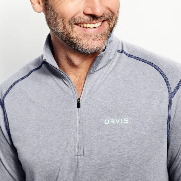 Shirts Men Orvis Drirelease QuarterZip Light Gray