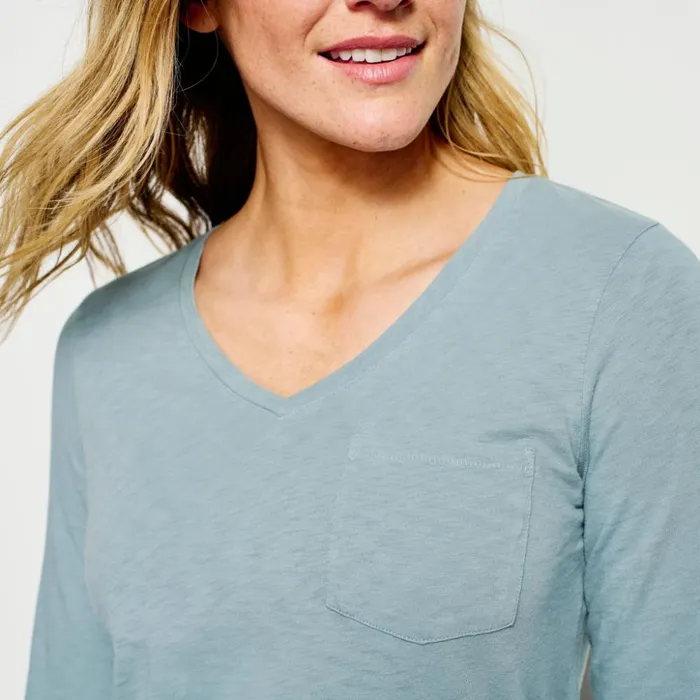 Shirts Women Orvis Canyon VNeck LongSleeved Tee Tidewater