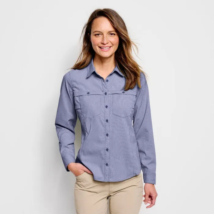 Shirts Women Orvis Womens LongSleeved Open Air Caster Lake Blue