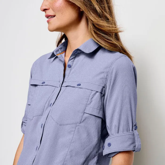 Shirts Women Orvis Womens LongSleeved Open Air Caster Lake Blue