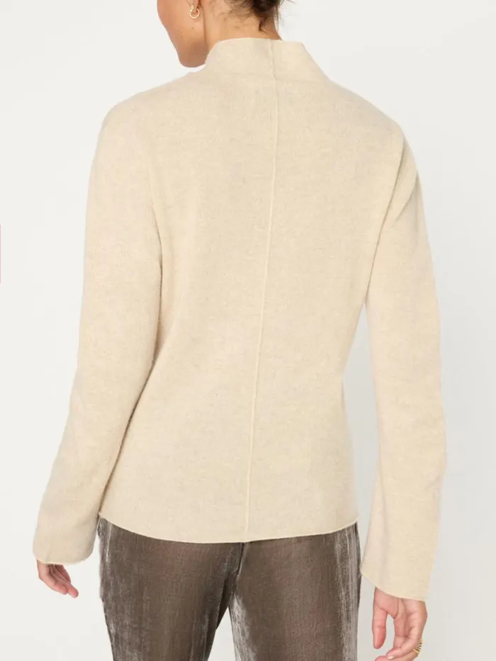 Shop Brochu Walker 100 Cashmere The Rhone Relaxed Funnel Sweater Bisque Mlange