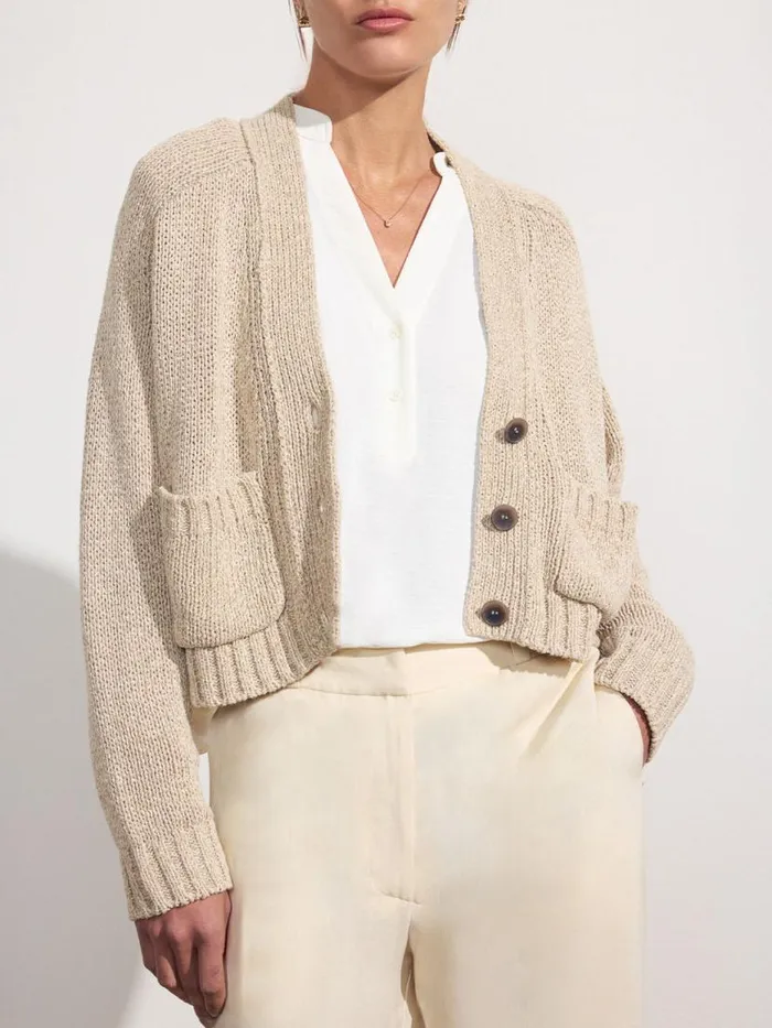Shop Brochu Walker Cardigans The Cropped Cardigan Ecru Multi