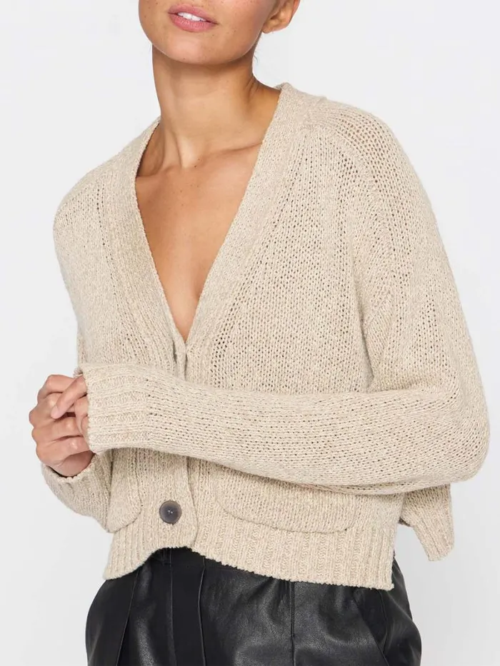 Shop Brochu Walker Cardigans The Cropped Cardigan Ecru Multi