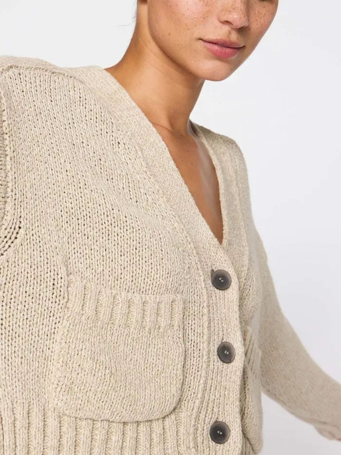 Shop Brochu Walker Cardigans The Cropped Cardigan Ecru Multi