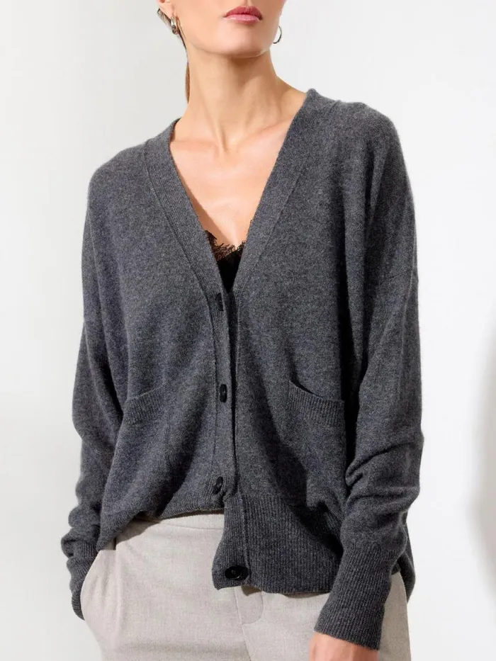 Shop Brochu Walker Cardigans The Lace Looker Cardigan Dark Charcoal With Black Underlayer Shop Brochu Walker Cardigans The Lace Looker Cardigan Dark Charcoal With Black Underlayer