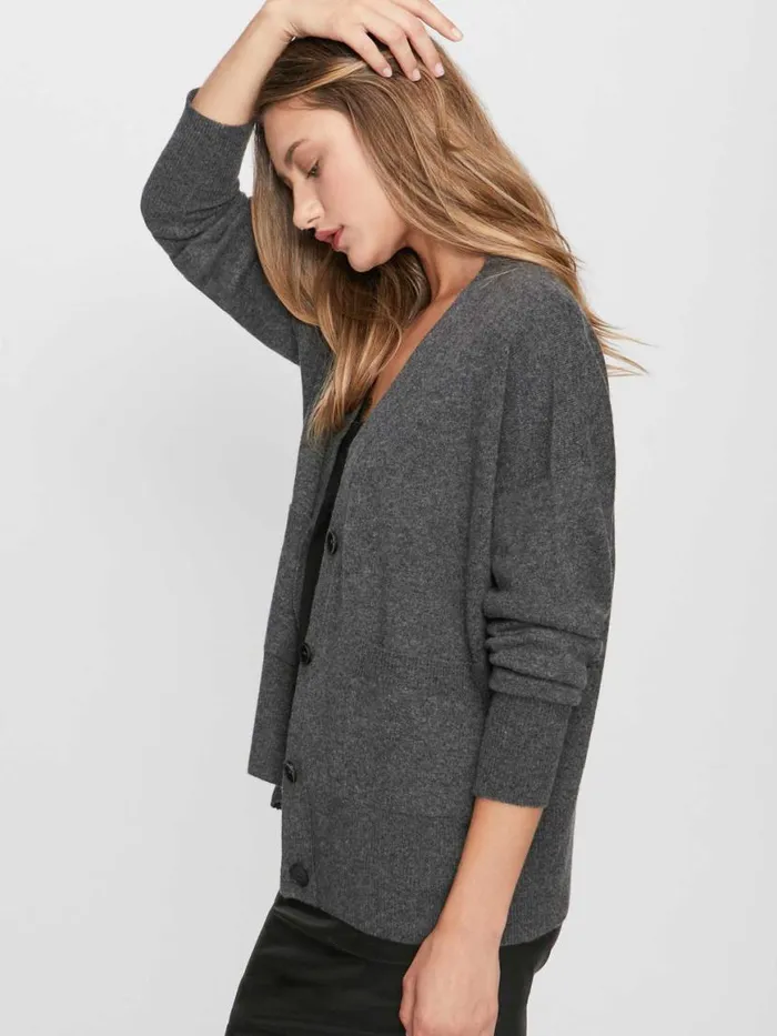 Shop Brochu Walker Cardigans The Lace Looker Cardigan Dark Charcoal With Black Underlayer