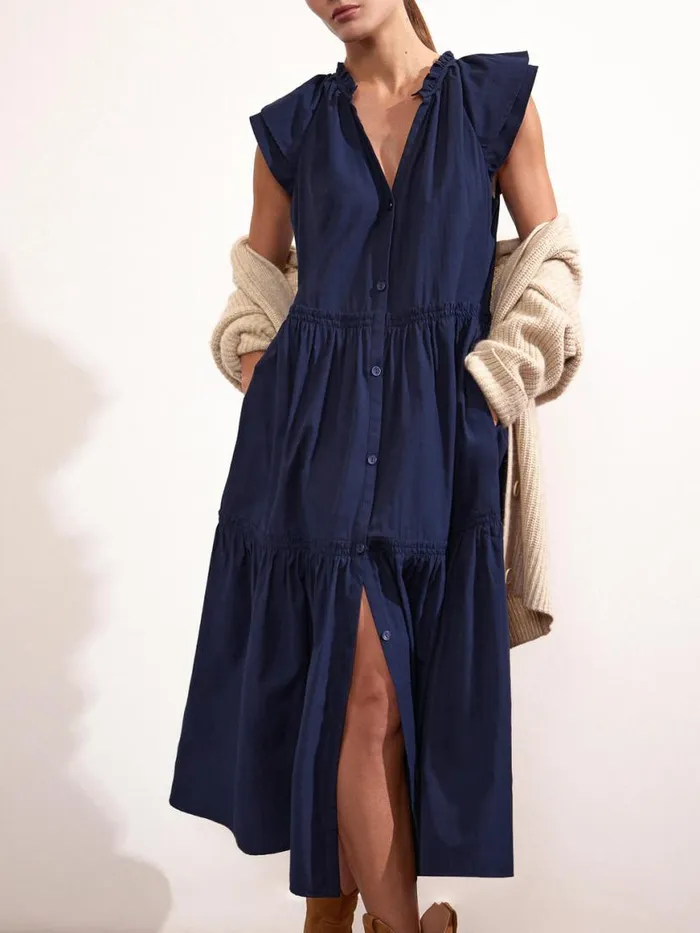 Shop Brochu Walker Dresses The Santorini Dress Navy
