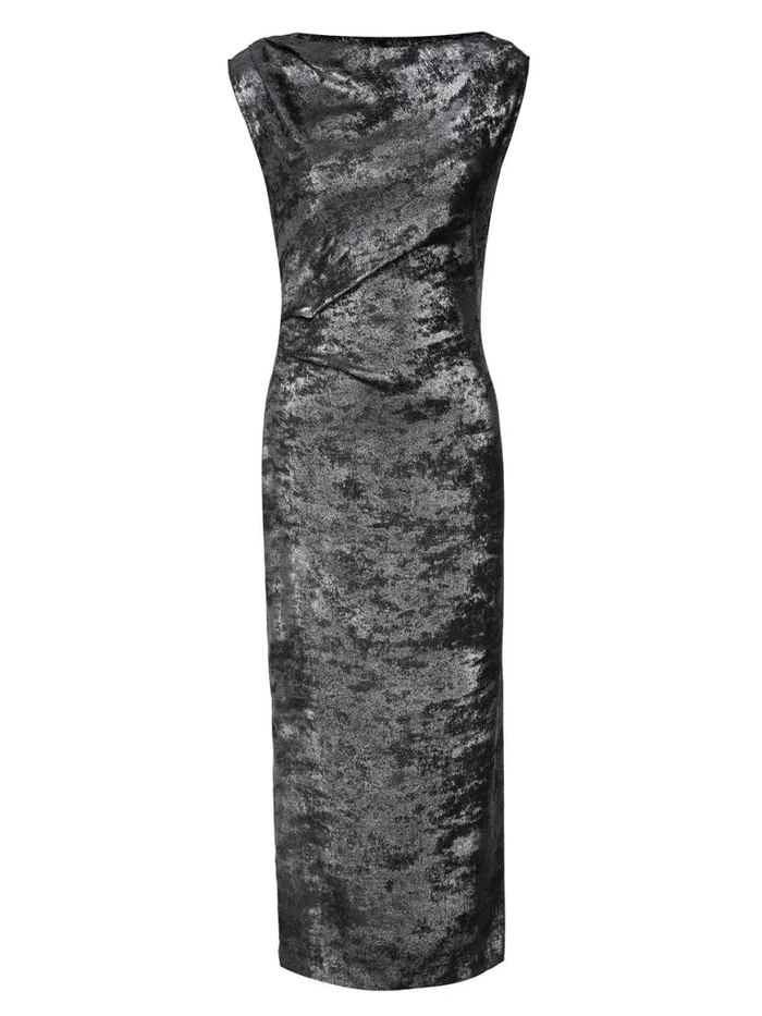 Shop Brochu Walker Dresses The Trey Draped Waist Dress Galaxy Silver