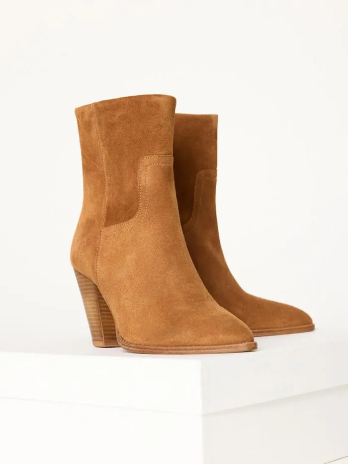 Shop Brochu Walker Shoes The Marfa Suede Ankle Boot Whiskey