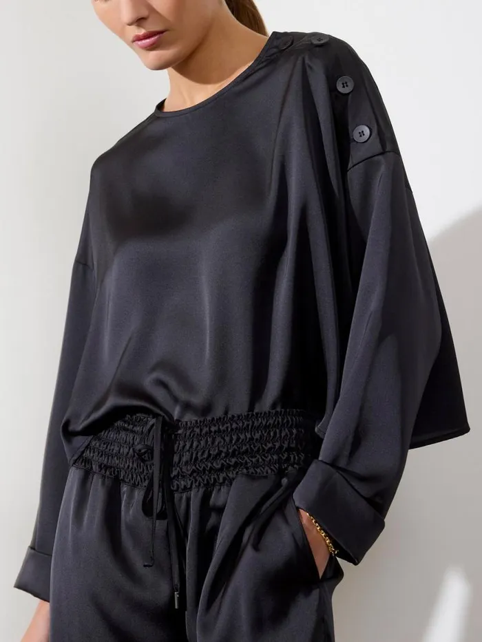 Shop Brochu Walker Tops The Dallas Blouse Onyx