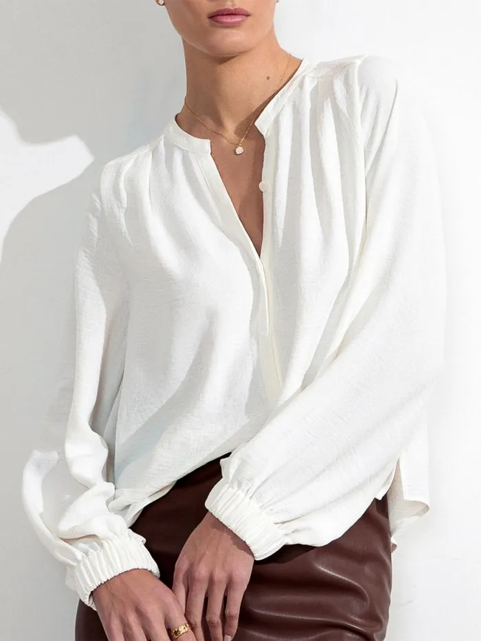 Shop Brochu Walker Tops The Phoebe Blouse Salt White