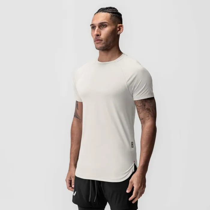 Short Sleeves Men ASRV AeroSilver Established Tee Ivory Cream