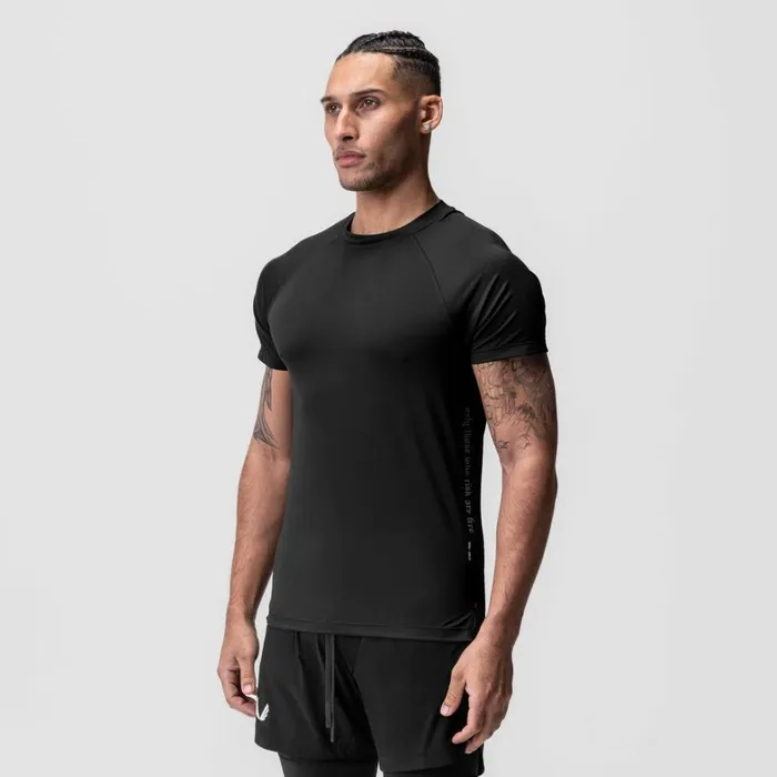 Short Sleeves Men ASRV AeroSilver Fitted Tee Black 034otwr034