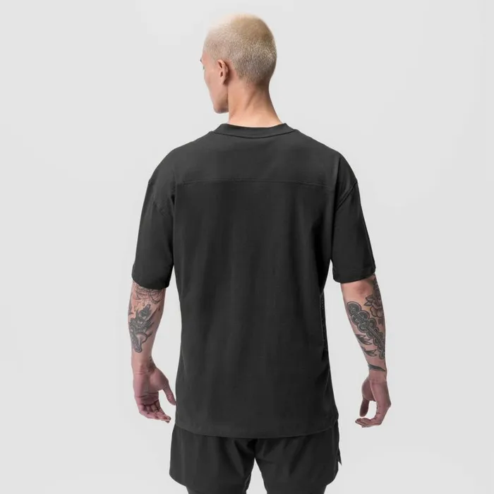 Short Sleeves Men ASRV Supima Mesh Panel Oversized Tee Dusk Black