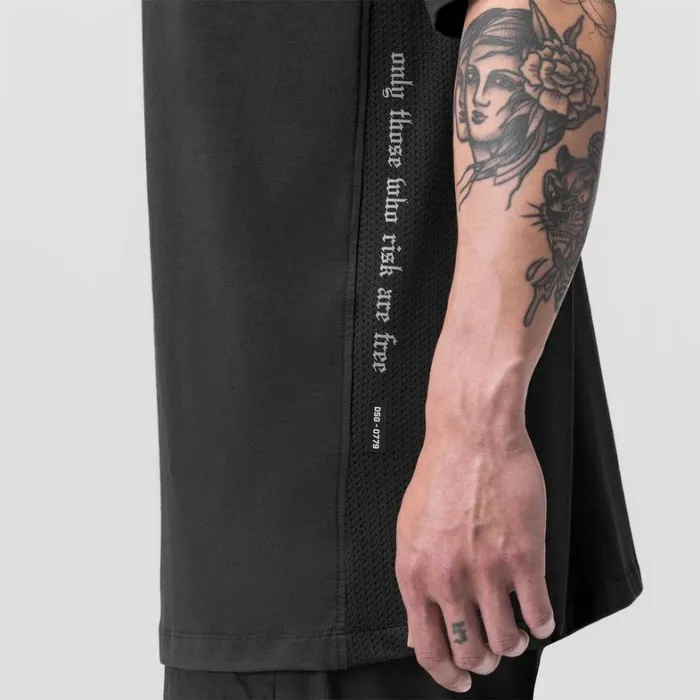 Short Sleeves Men ASRV Supima Mesh Panel Oversized Tee Dusk Black
